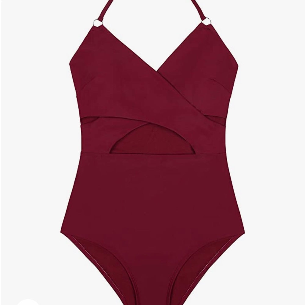 Red One Piece Swimsuit Size Small